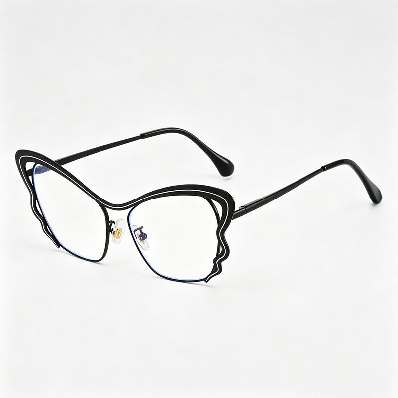 Elegant Hollow Butterfly Metal Glasses