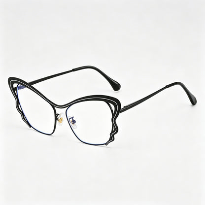 Elegant Hollow Butterfly Metal Glasses
