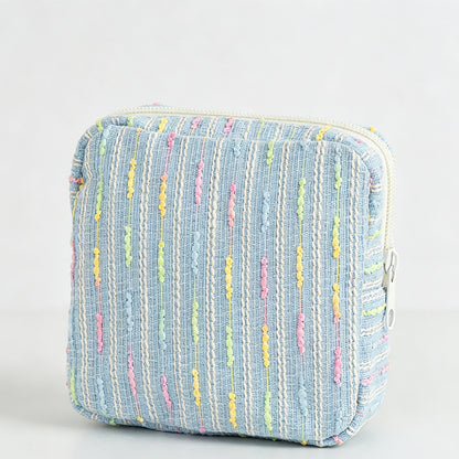 Colorful Striped Square Cosmetic Pouch