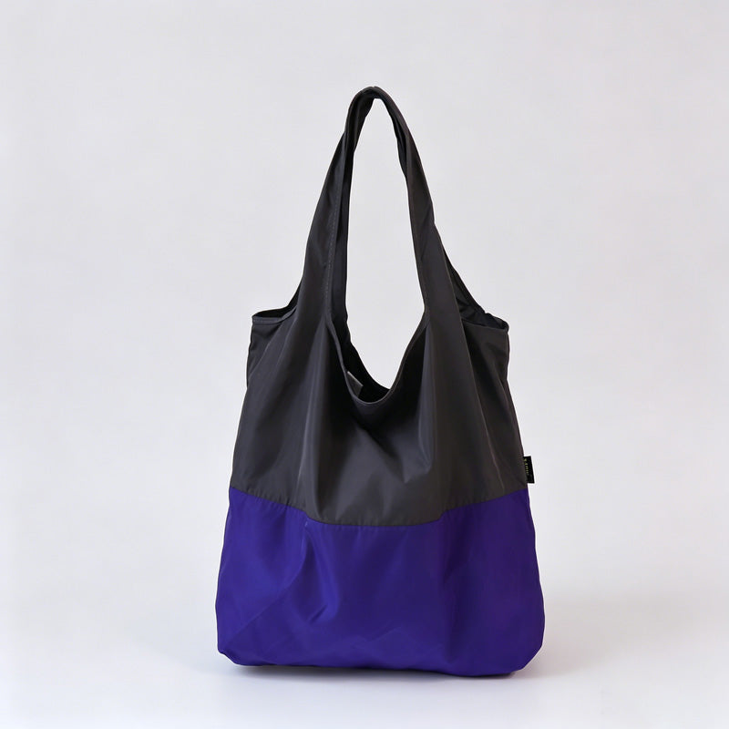 Two-Tone Spliced Foldable Shopping Tote