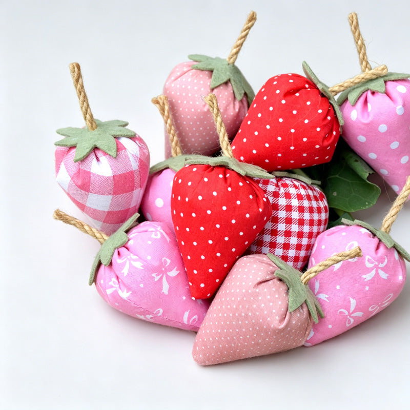 Handmade Fabric Strawberry Hanging Ornament