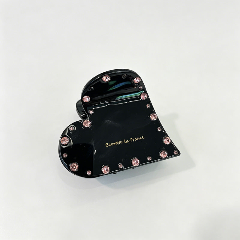 Rhinestone Heart Claw Clip