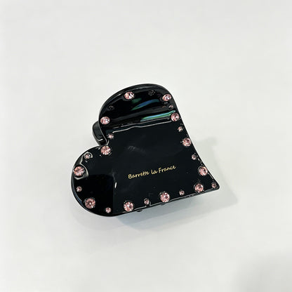 Rhinestone Heart Claw Clip