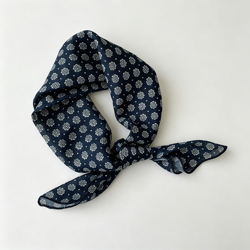 Blue Floral Print Bandana
