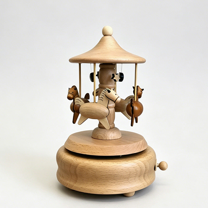Wooden Carousel Ballet Girl Music Box