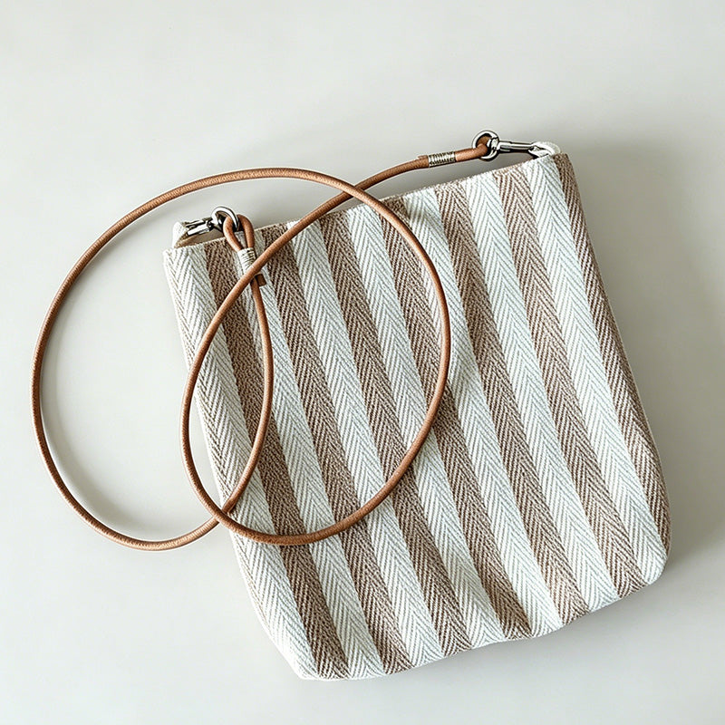 Colorful Canvas Striped Crossbody Bag