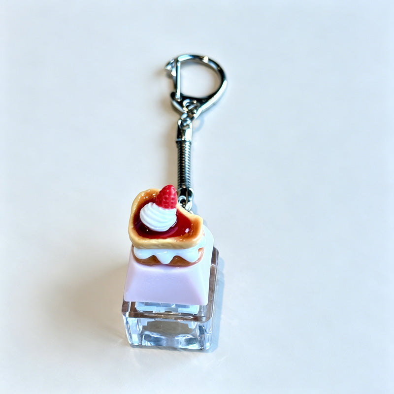Cake Shape Single Button Glow Keychain