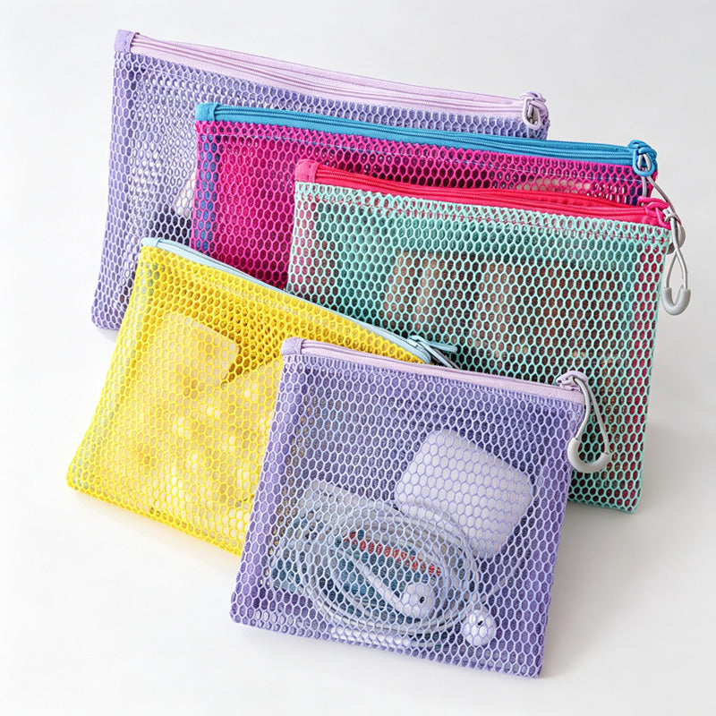 Mesh Zipper Storage Pouch