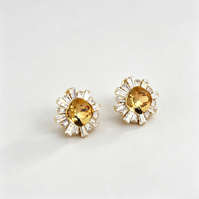 Sunflower Ear Clips