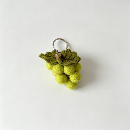 Grape Faux Wool Keychain