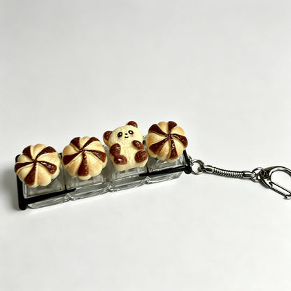 Four-Key Snack Food Fidget Keychain
