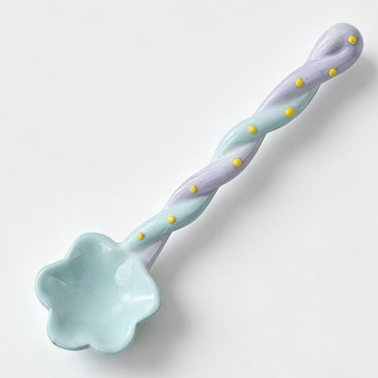 Twisted Handle Ceramic Spoon