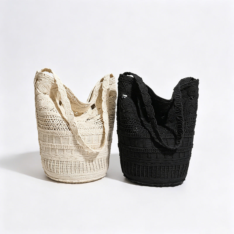 Handmade Hollow Woven Retro Hobo Tote Bag