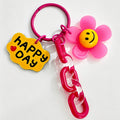 Smiley Flower Acrylic Keychain