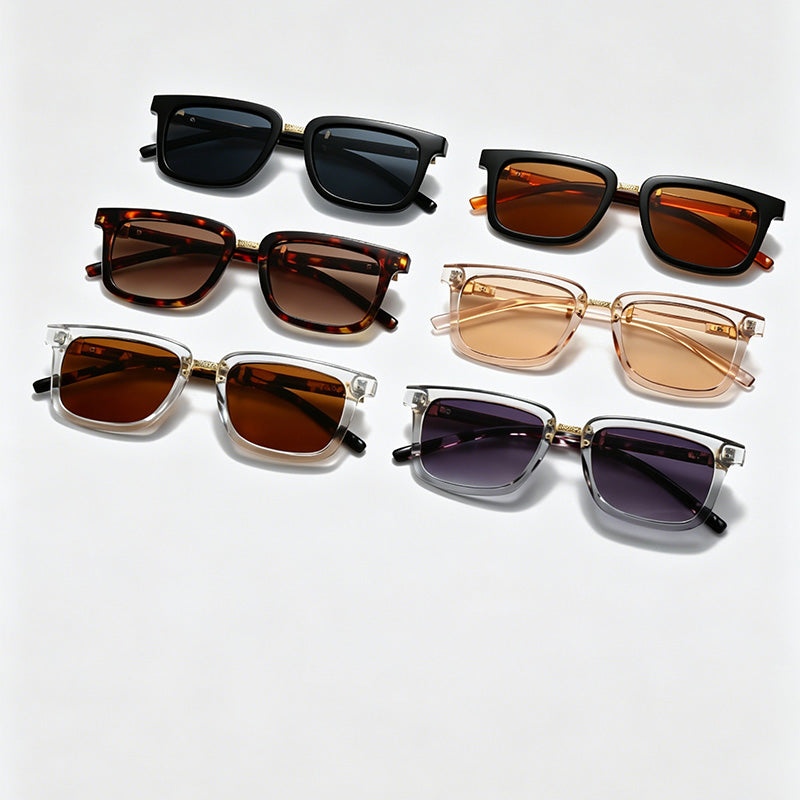 Retro Metal-Accent Square PC Fashion Sunglasses