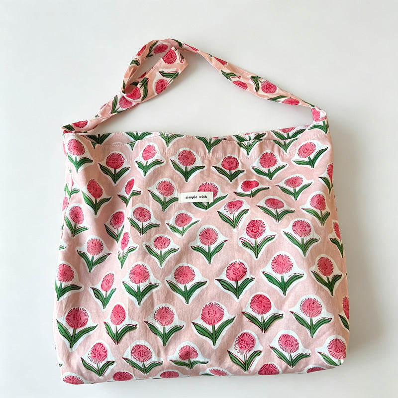 Artistic Print Pure Cotton Shoulder Bag