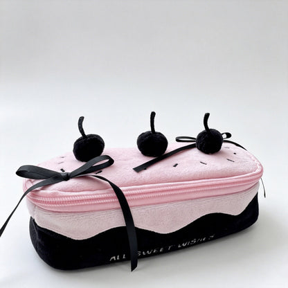 Cherry Cake Shaped Plush Pencil Case