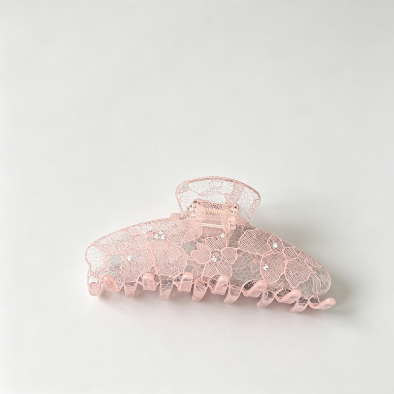 Dot Lace Hollow Transparent Shark Hair Claw Clip