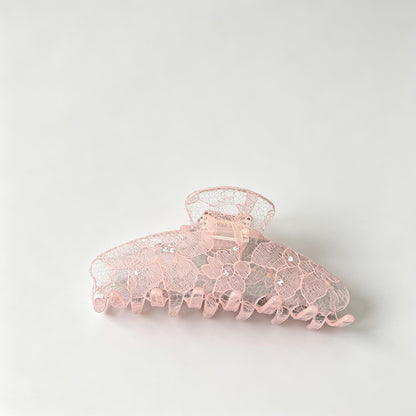 Dot Lace Hollow Transparent Shark Hair Claw Clip