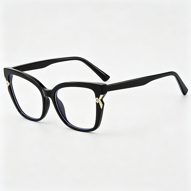 Chic Metal Accent Cat-Eye Glasses