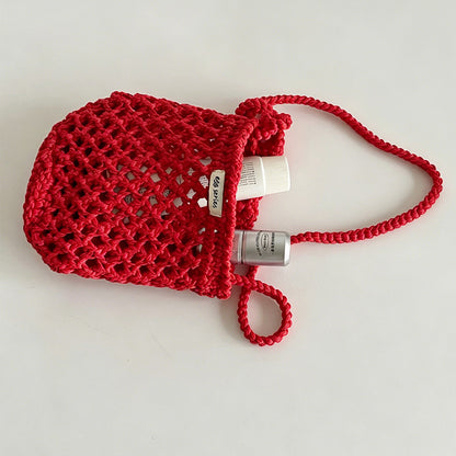 Hollow Crochet Mini Phone Crossbody Bag