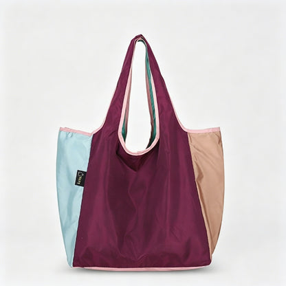 Multi-Color Patchwork Foldable Shopping Tote Bag