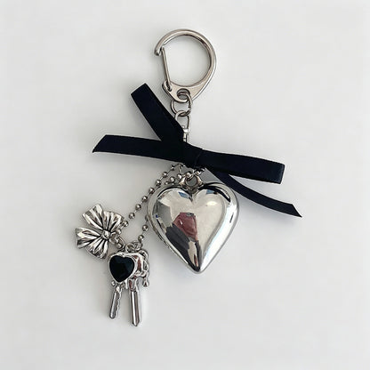 Heart Bow Keychain Bag Charm
