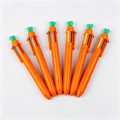 Carrot Shaped 6 Colors Ballpoint Pen