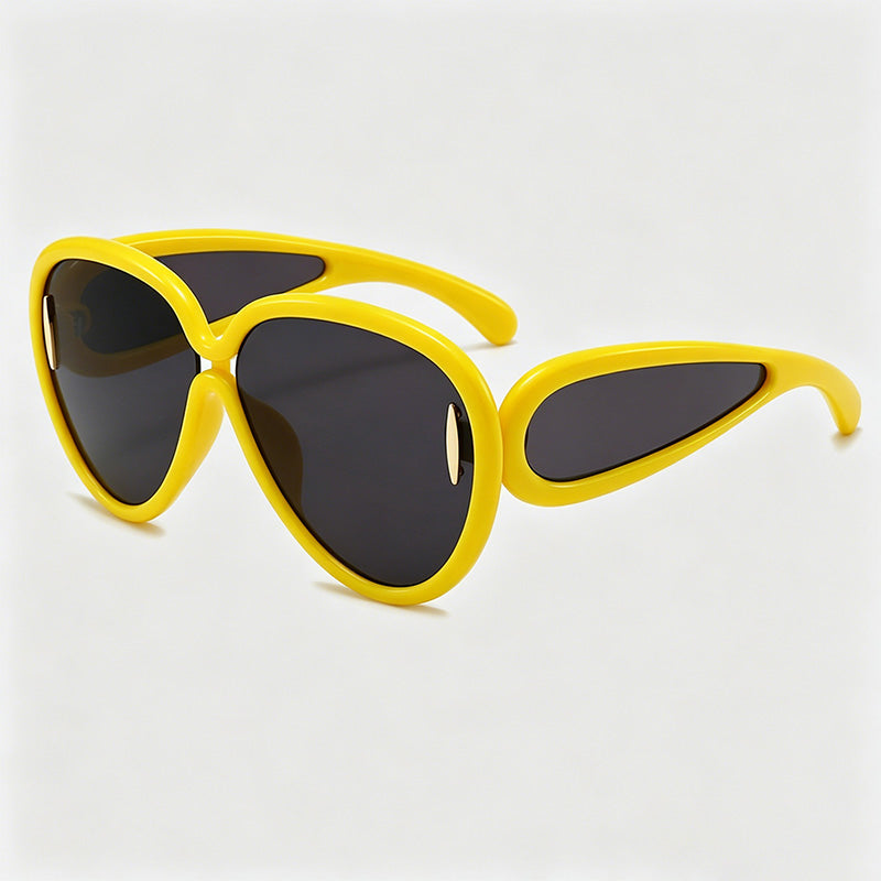 Oversized Hollow Temple Aviator Sunglasses