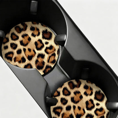 Leopard Print Car Cup Coaster Pad
