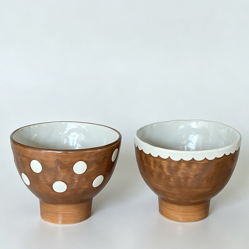 Boho Premium Handmade Chestnut Ceramic Goblet Bowl
