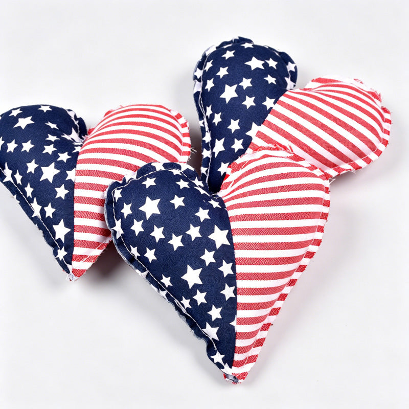 American Independence Day Star Stripe Heart Ornament