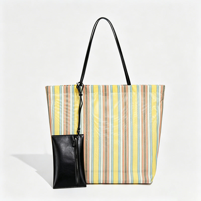 Large Capacity Striped Shoulder Bag