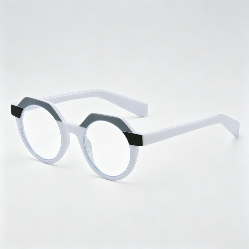 Vintage Two-Tone Round Octagon PC Fashion Sunglasses