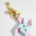 Two-Tone Leather Windmill Keychain