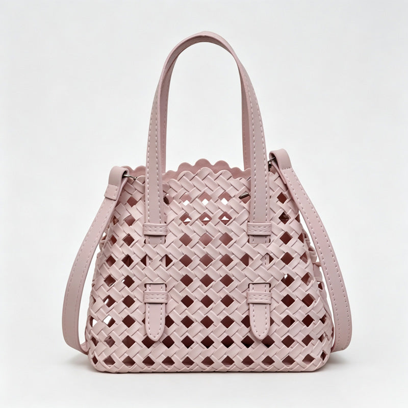 Woven Cutout Shoulder Bag