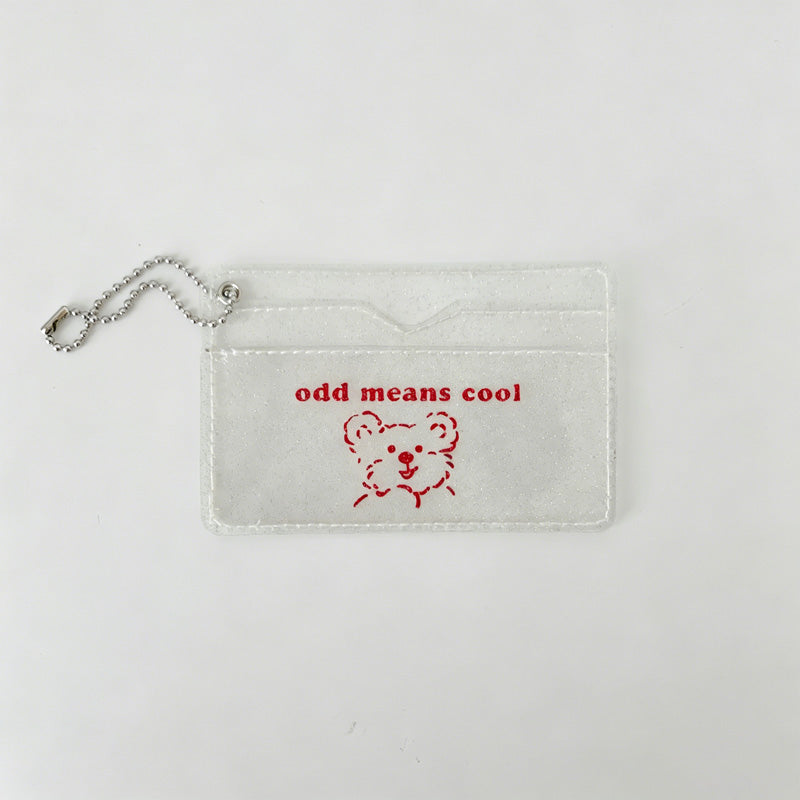 Clear Bear Print Holder Card Pouch