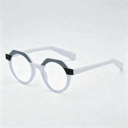 Vintage Two-Tone Round Octagon PC Fashion Sunglasses