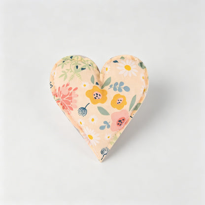 Plaid Dot Print Stuffed Heart Ornament