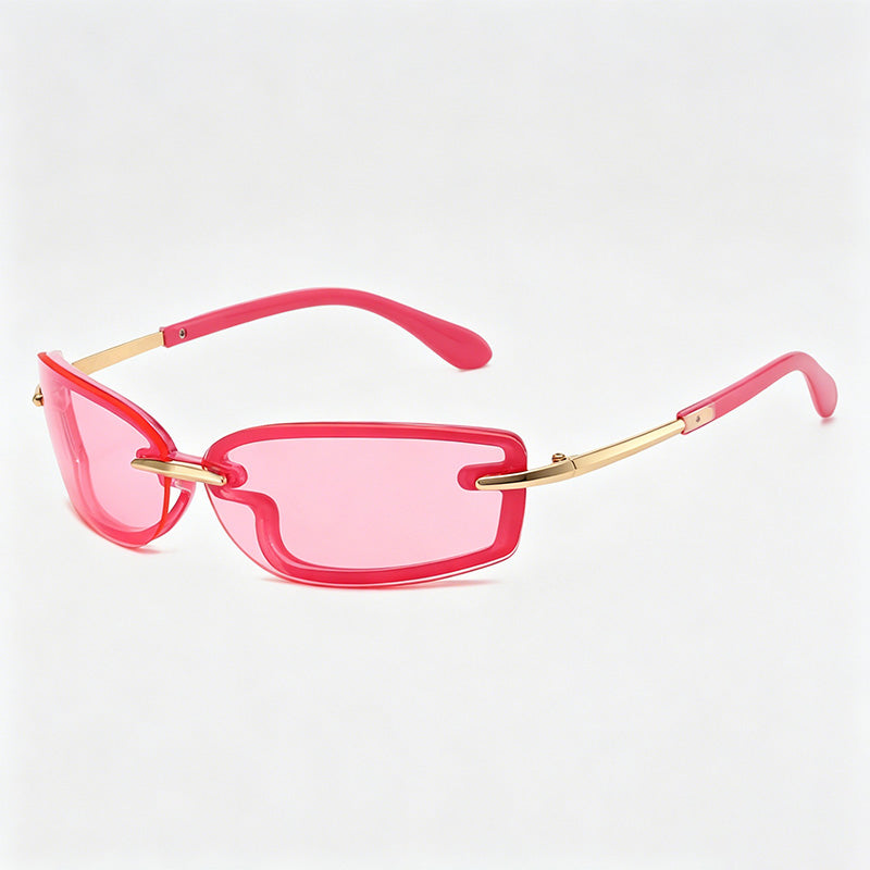 Rimless Square Candy Fashion Chic Sunglasses