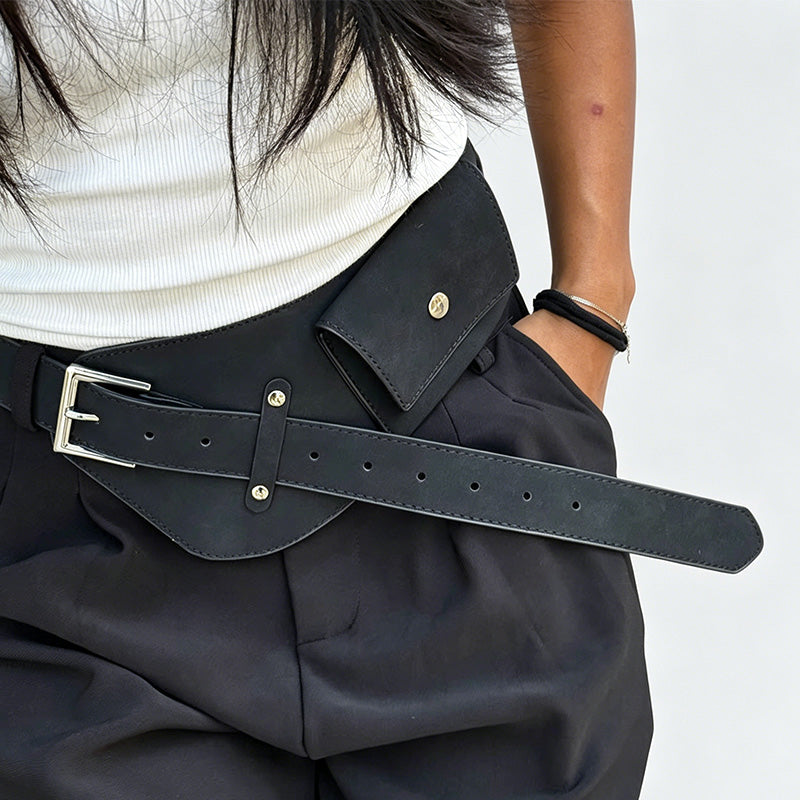 Faux Suede Wide Belt