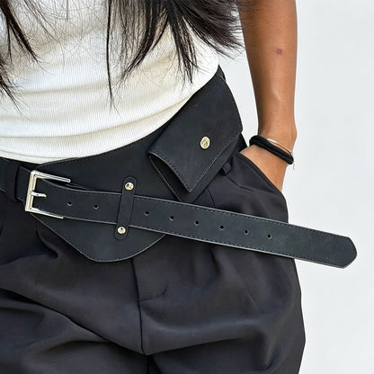 Faux Suede Wide Belt