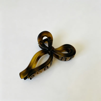 Jelly Solid Color Ribbon Bow Hair Clip