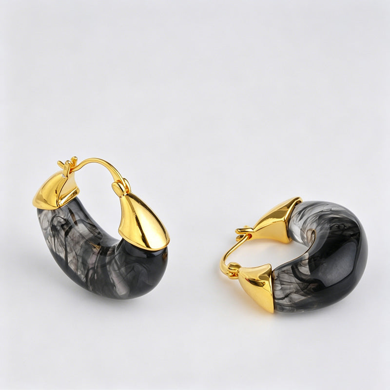 Amber Hoop Earrings