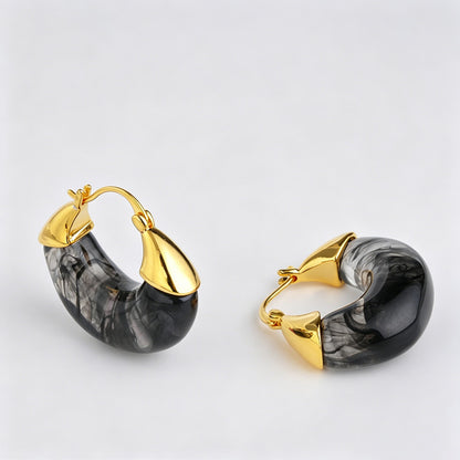 Amber Hoop Earrings