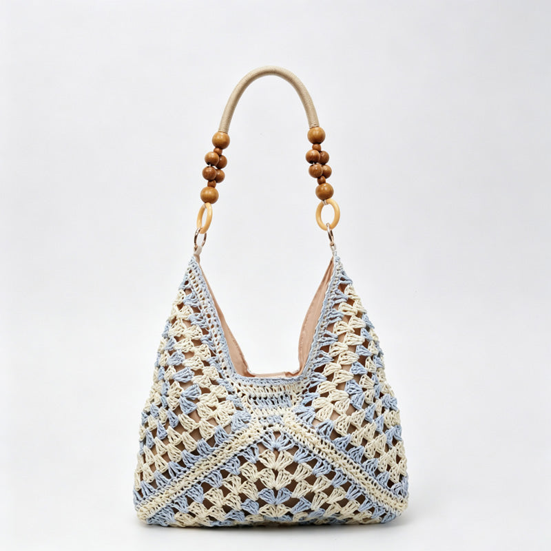 Beaded Crochet Tote Bag