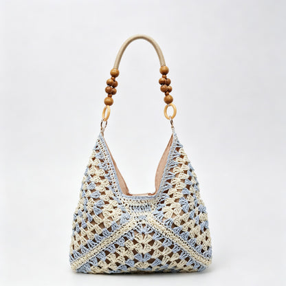 Beaded Crochet Tote Bag