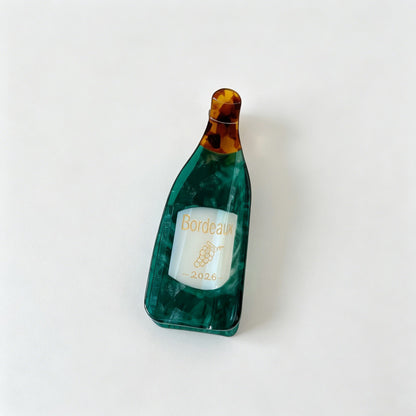 Baguette & Wine Bottle Acrylic Hair Claw Clip
