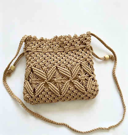 Crochet Bucket Crossbody Bag