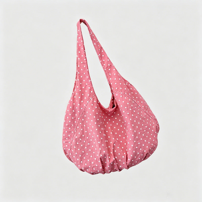 Polka Dot Large Capacity Hobo Tote Bag
